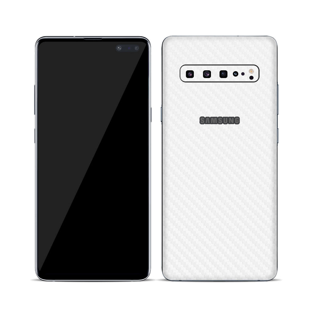 Samsung Galaxy S10 5G White Carbon Fibre Skins