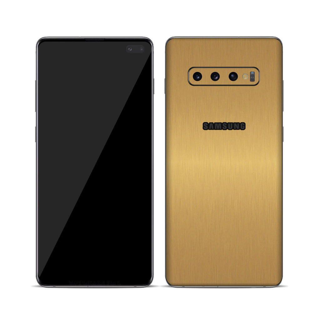Samsung Galaxy S10 Plus Brushed Gold Skins