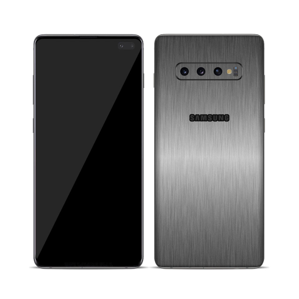 Samsung Galaxy S10 Plus Brushed Titanium Skins