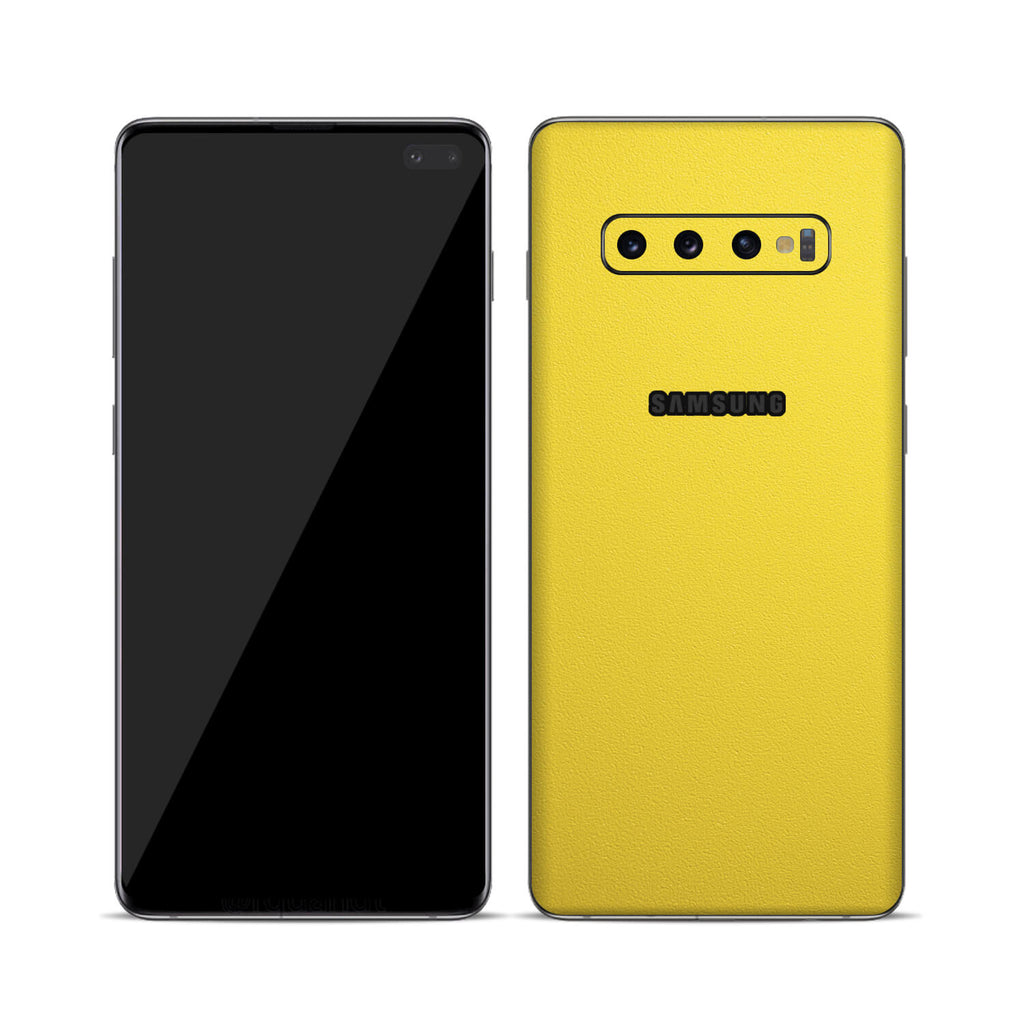 Samsung Galaxy S10 Plus Textured Matt Yellow Skins