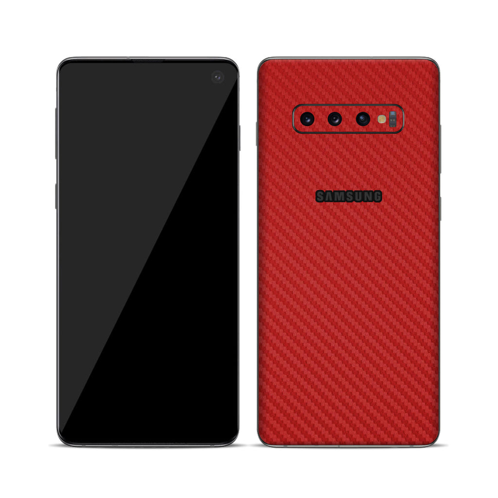 Samsung Galaxy S10 Red Carbon Fibre Skins