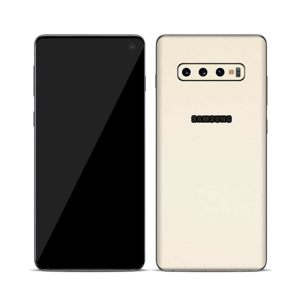 Samsung Galaxy S10 Textured Matt Cream Skins