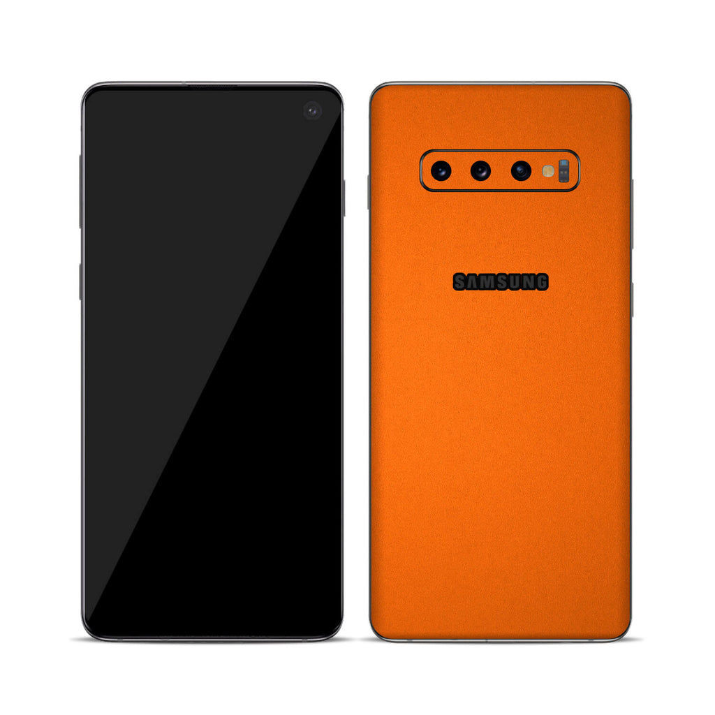 Samsung Galaxy S10 Textured Matt Orange Skins