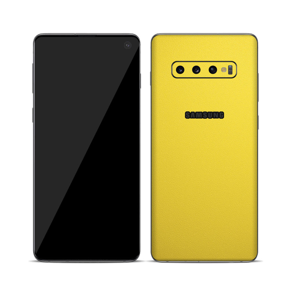 Samsung Galaxy S10 Textured Matt Yellow Skins