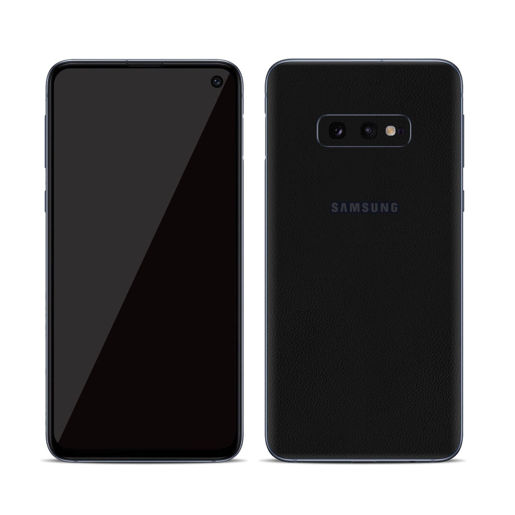 Samsung Galaxy S10e Black Leather Skins