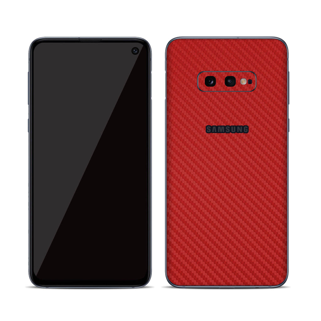 Samsung Galaxy S10e Red Carbon Fibre Skins