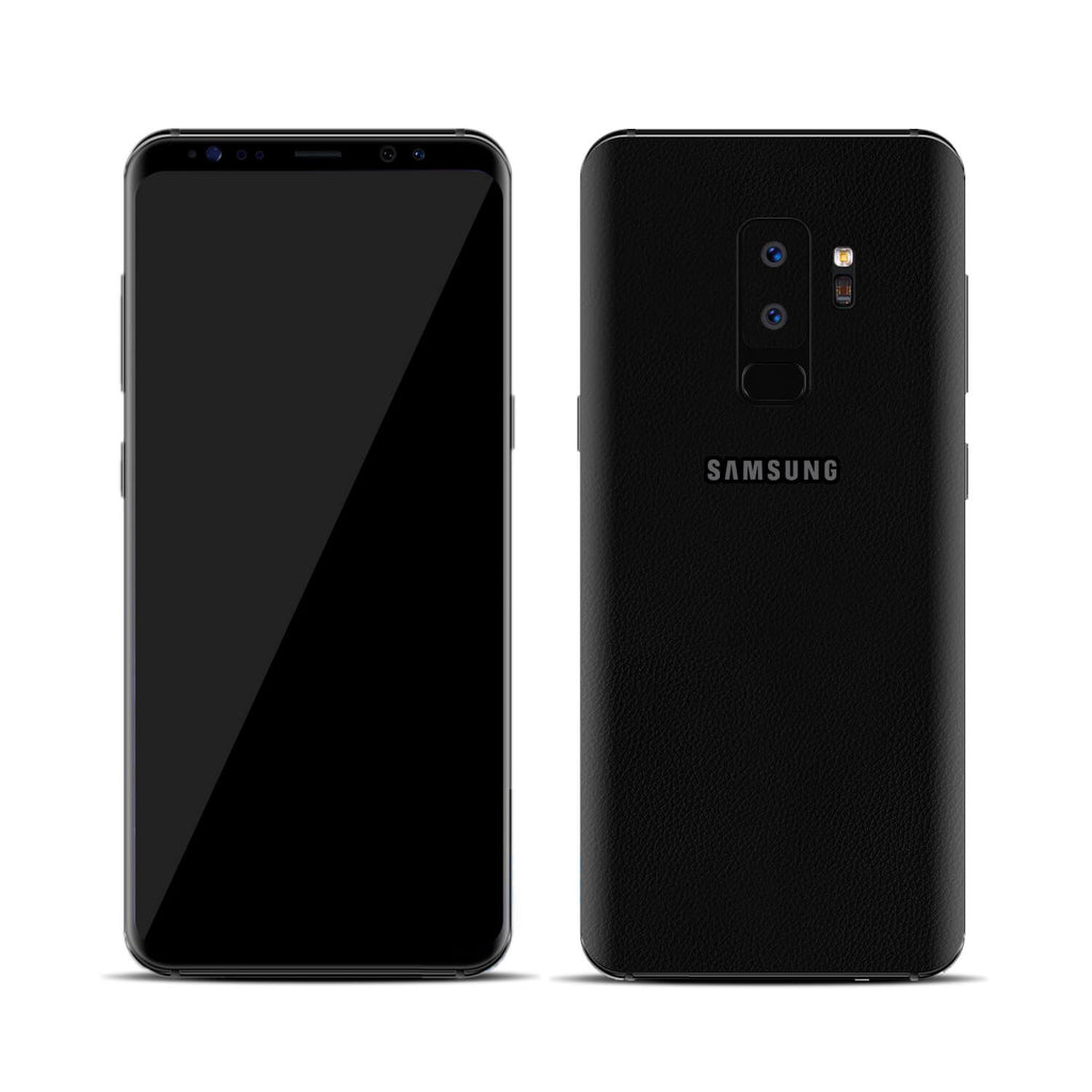 Samsung Galaxy S9 Plus Black Leather Skins