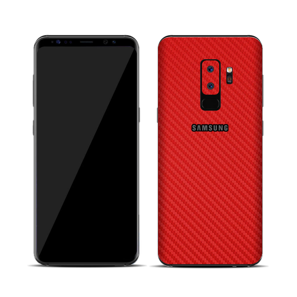 Samsung Galaxy S9 Plus Red Carbon Fibre Skins