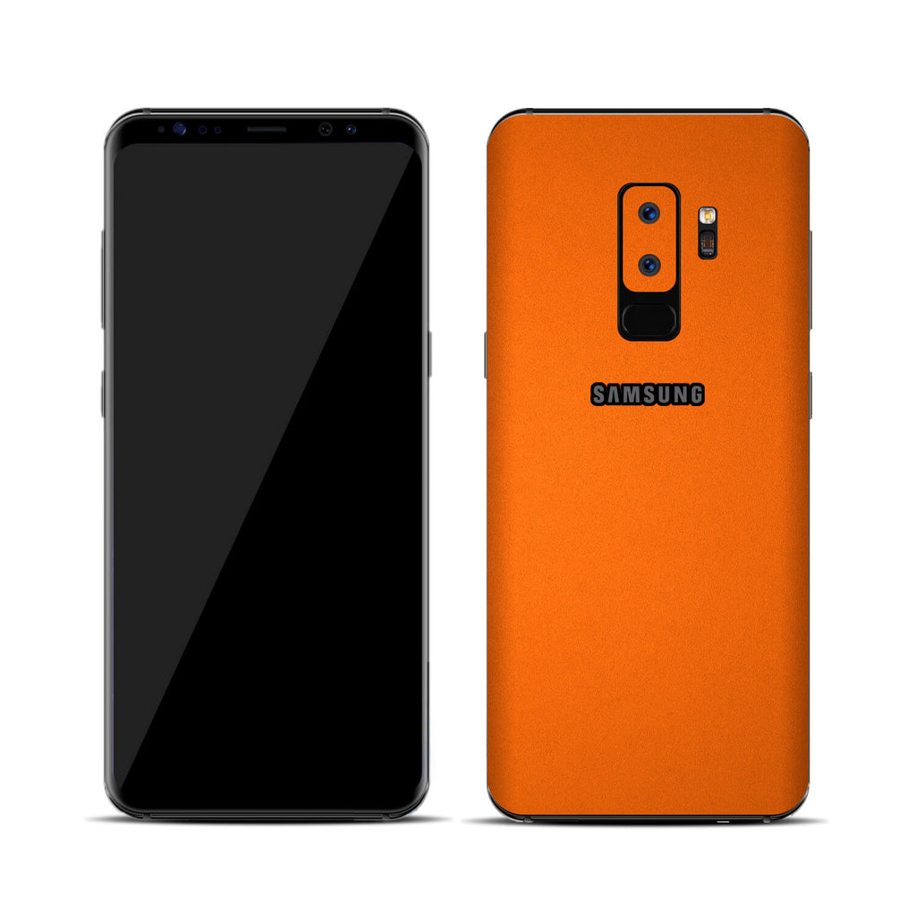 Samsung Galaxy S9 Plus Textured Matt Orange Skins