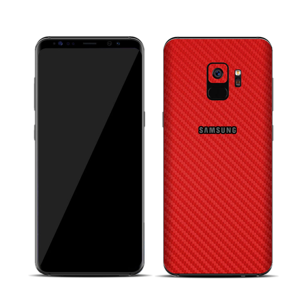 Samsung Galaxy S9 Red Carbon Fibre Skins