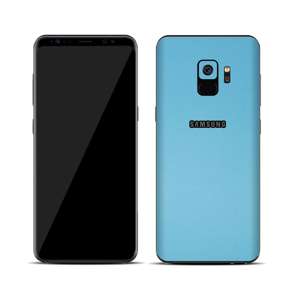 Samsung Galaxy S9 Textured Matt Light Blue Skins