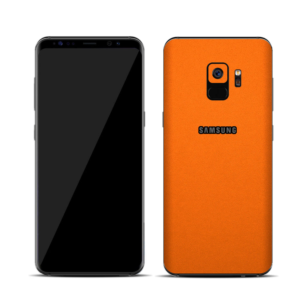 Samsung Galaxy S9 Textured Matt Orange Skins