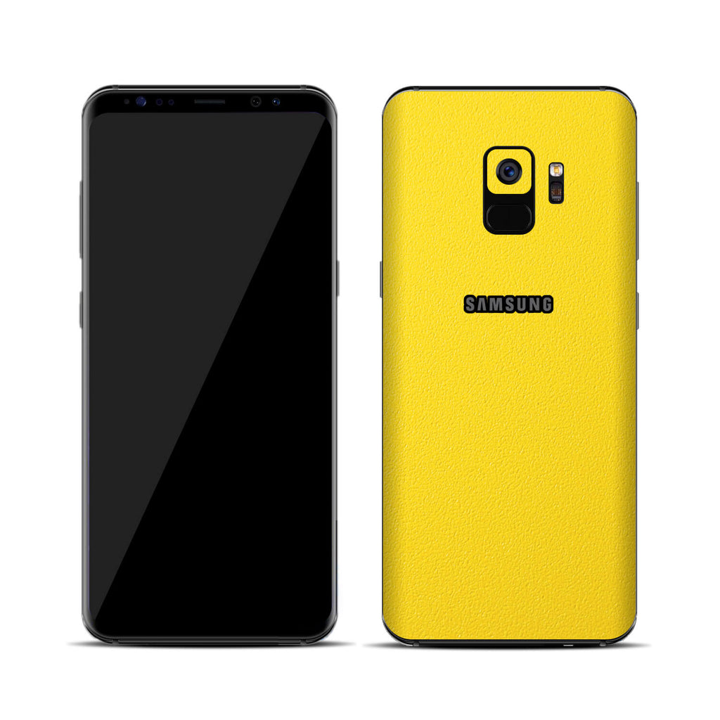 Samsung Galaxy S9 Textured Matt Yellow Skins