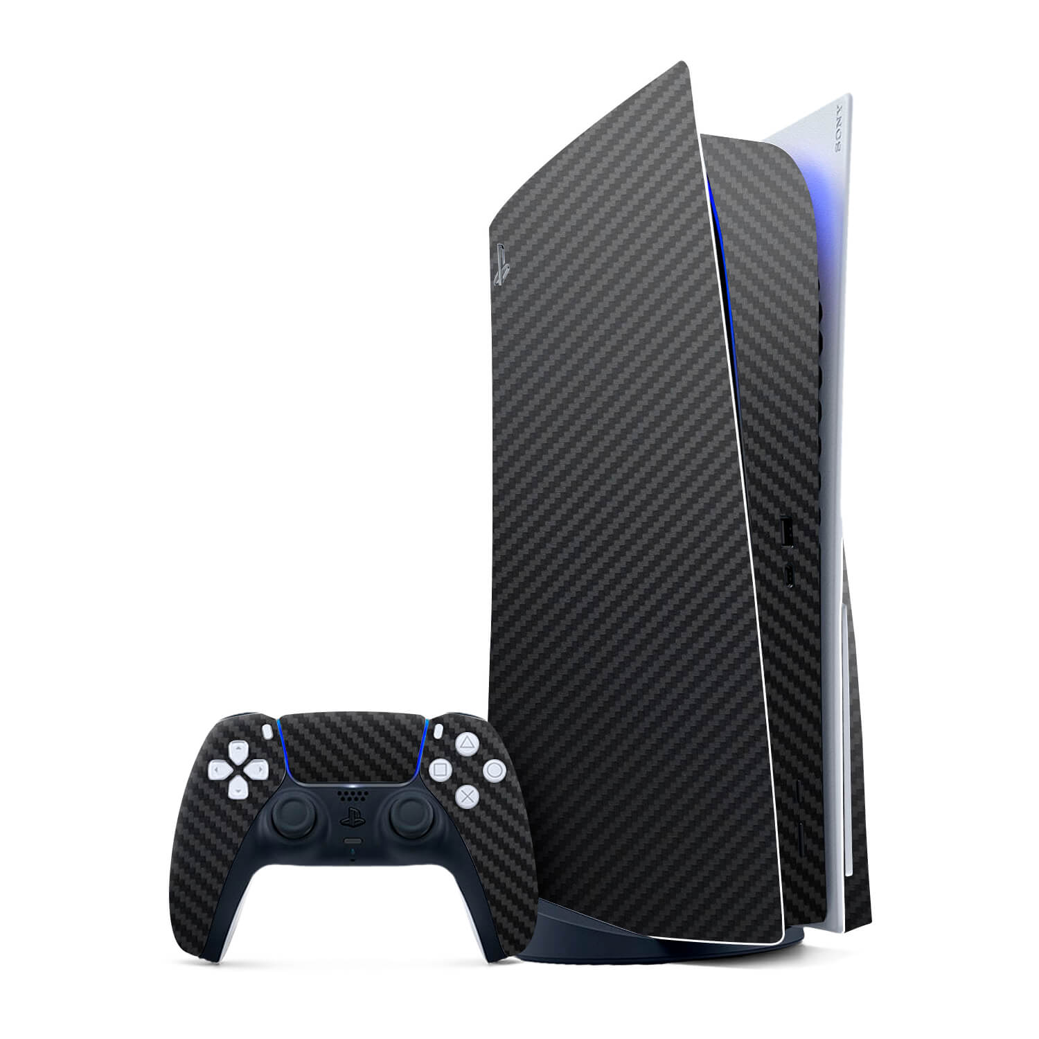 PS5 Black Carbon Fibre Skins