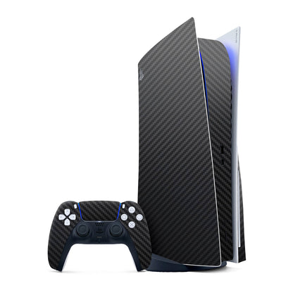 PS5 Black Carbon Fibre Skins