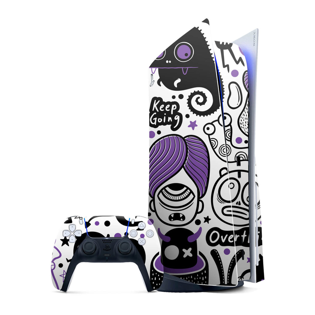 Sony PS5 Console Doodles monster purple skins