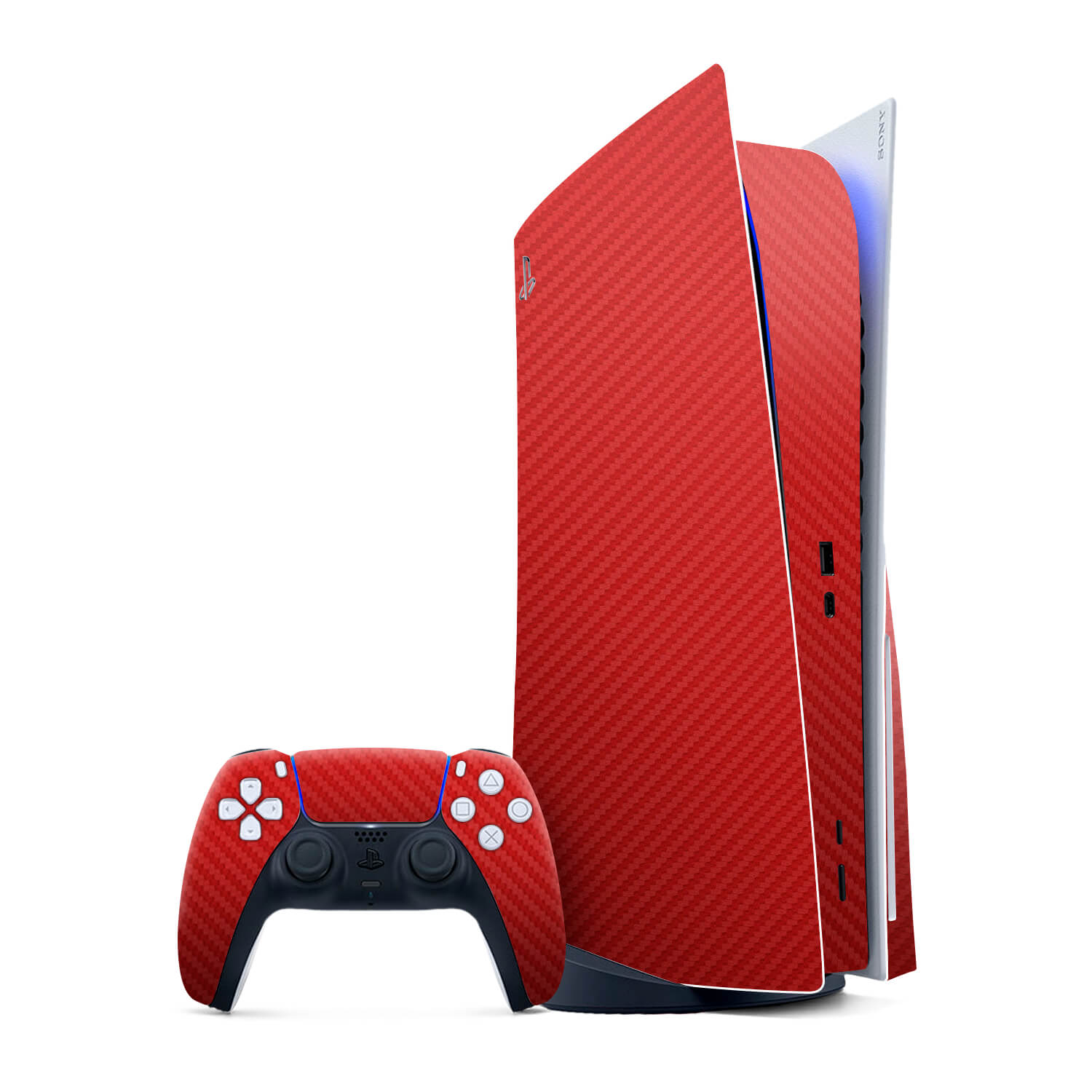 PS5 Red Carbon Fibre Skins