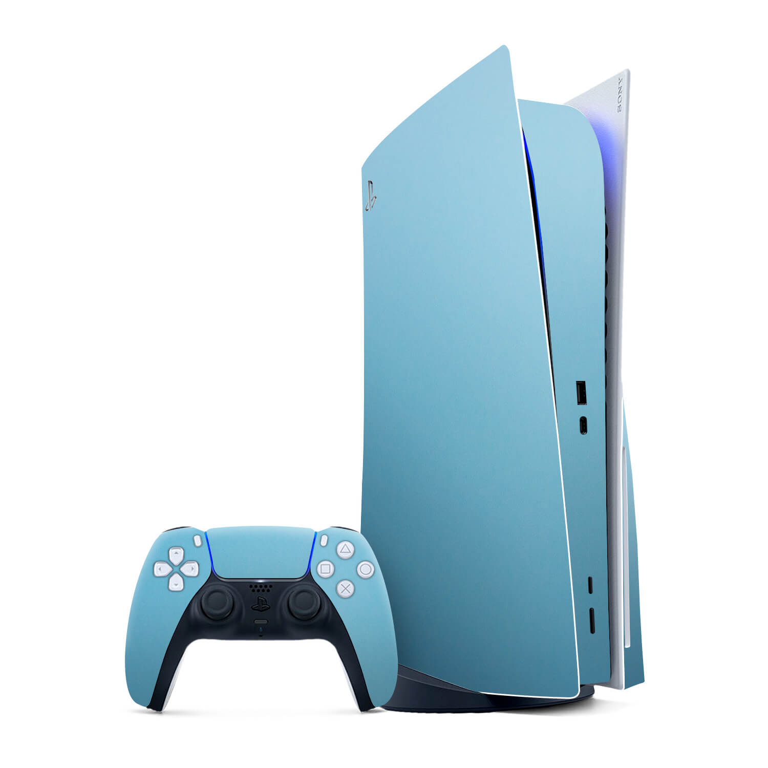 PS5 Textured Matt Light Blue Skins