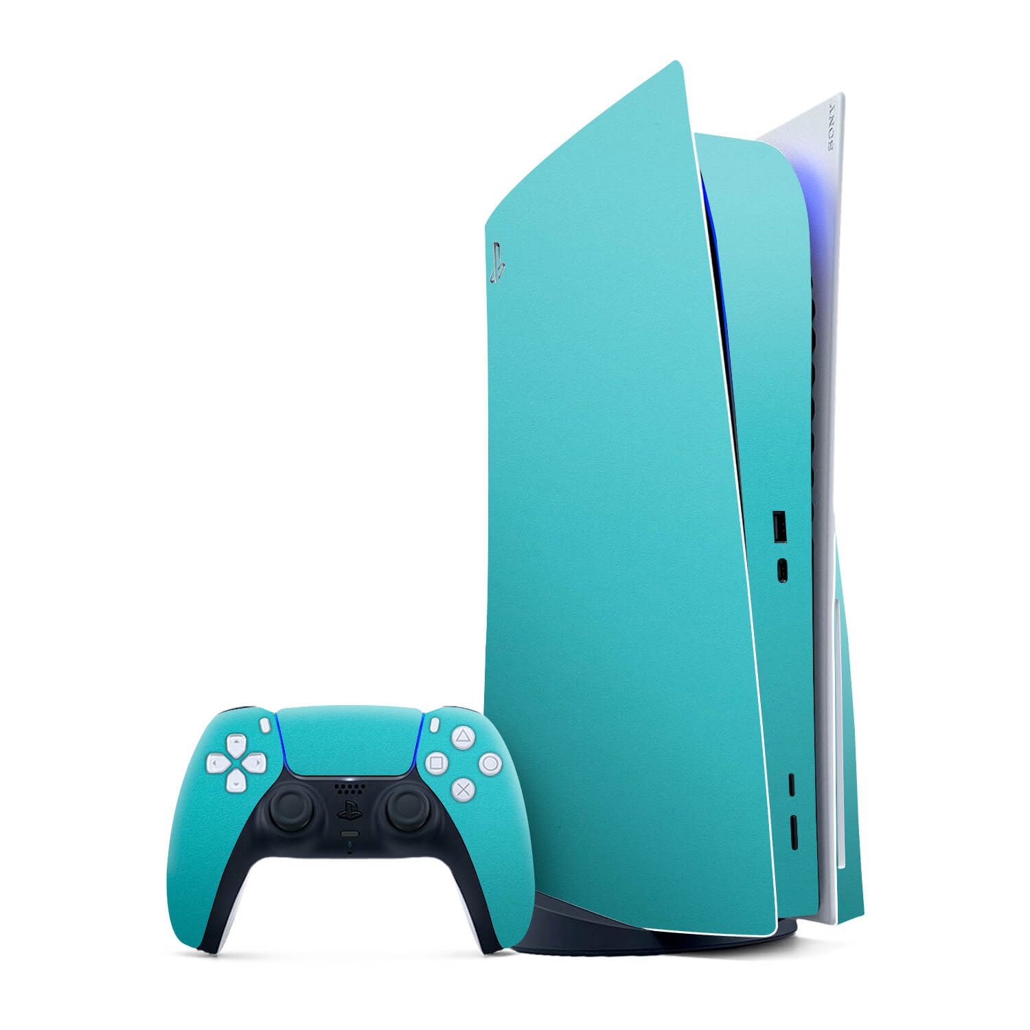PS5 Textured Matt Turquoise Skins