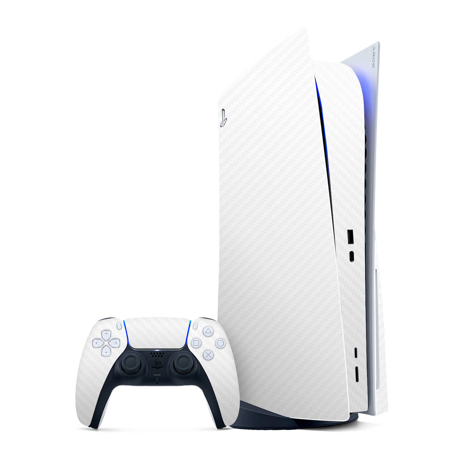 PS5 White Carbon Fibre Skins