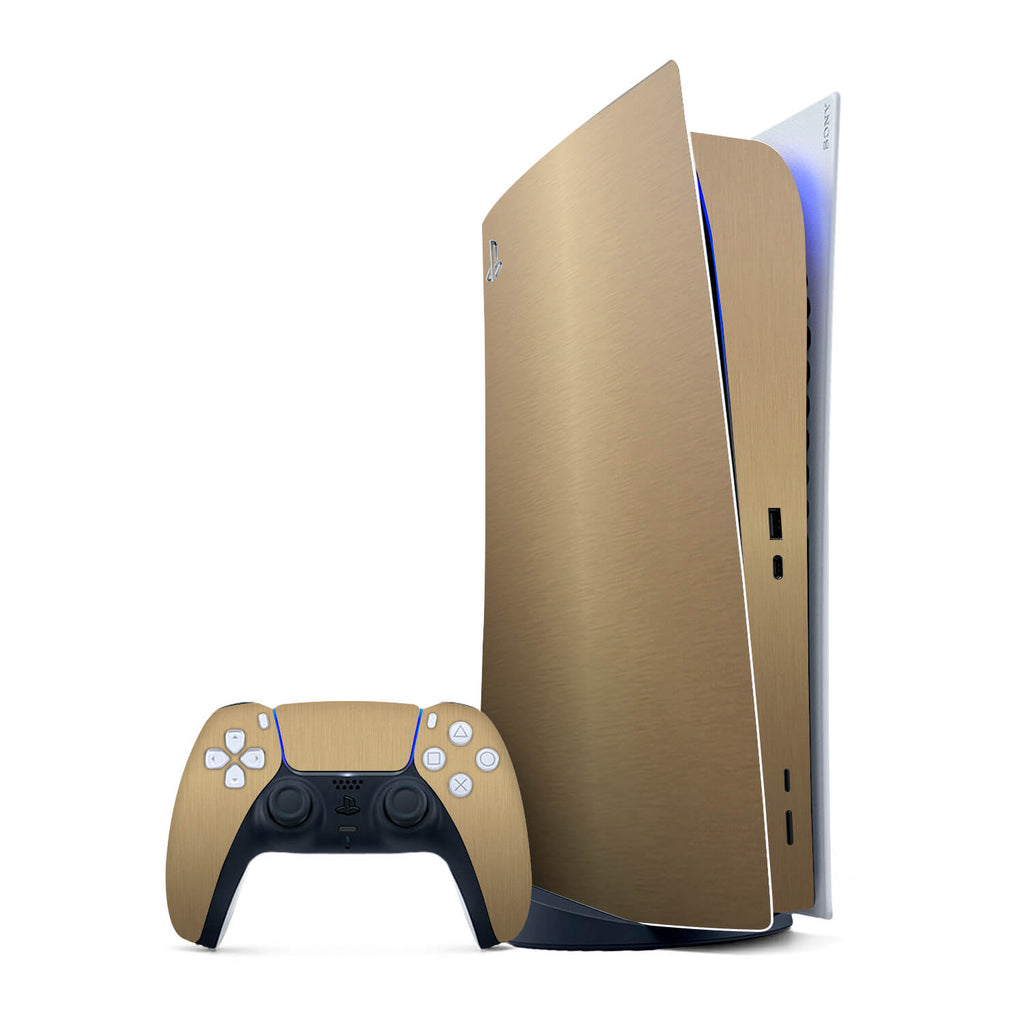 PS5 Digital Edition Brushed Gold Skins