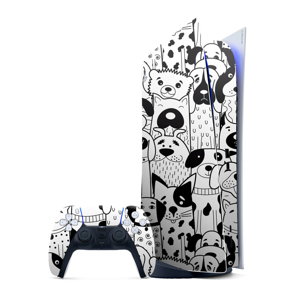 Sony PS5 Digital Console Doodles dog skins