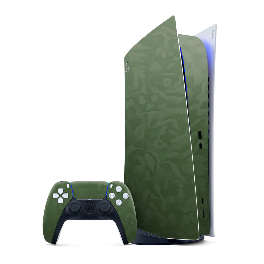 PS5 Digital Edition Green Camo Skins