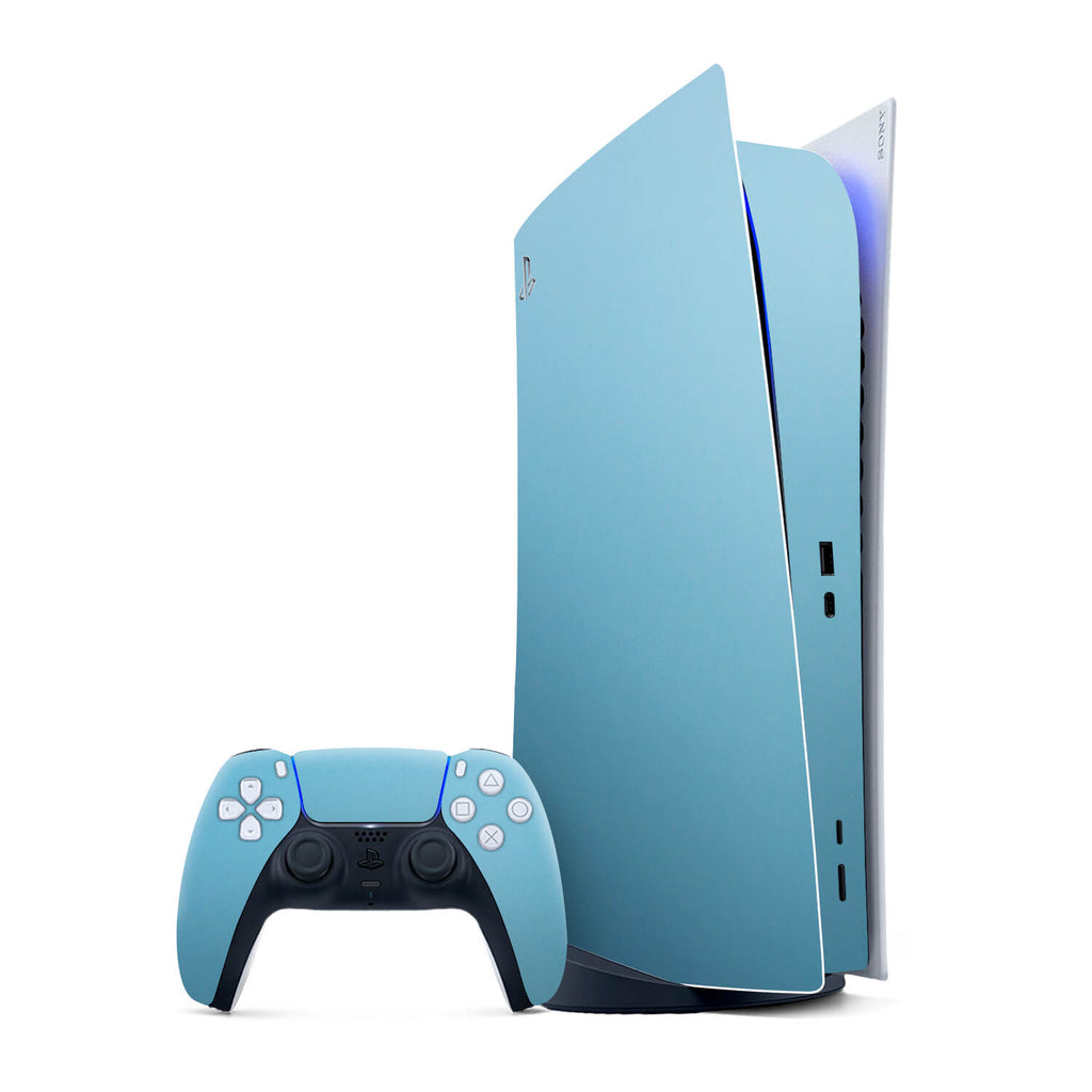 PS5 Digital Edition Textured Matt Light Blue Skins