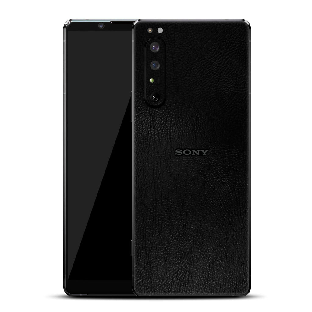 Sony Xperia 1 ii Black Leather Skins