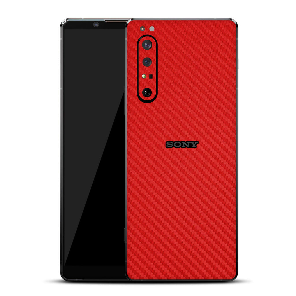 Sony Xperia 1 ii Red Carbon Fibre Skins