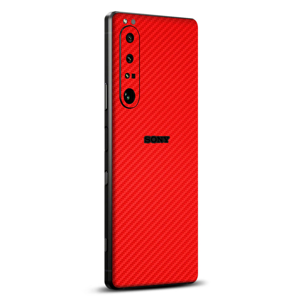 Sony Xperia 1 iii Red carbon fibre skins