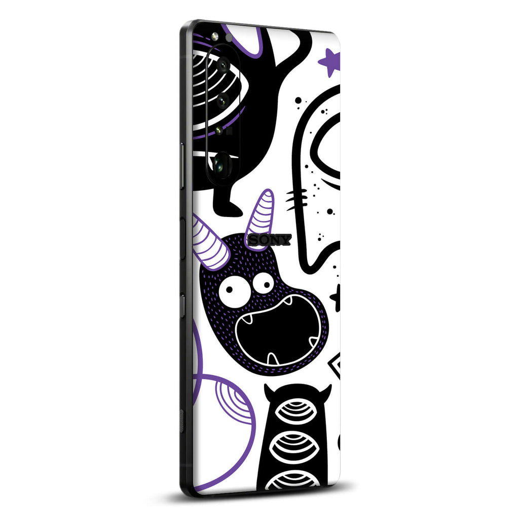 Sony Xperia 1 iv Doodles monster purple skins