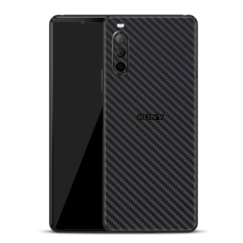 Sony Xperia 10 ii Black carbon fibre skins