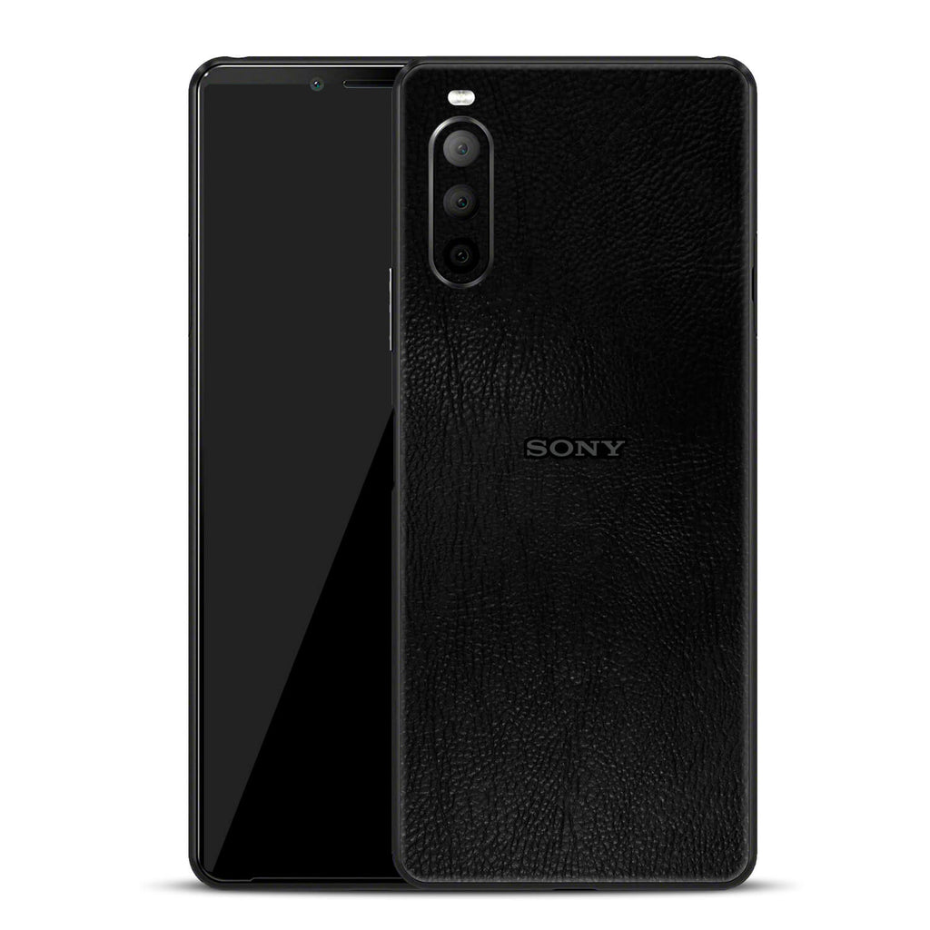 Sony Xperia 10 ii Black leather skins