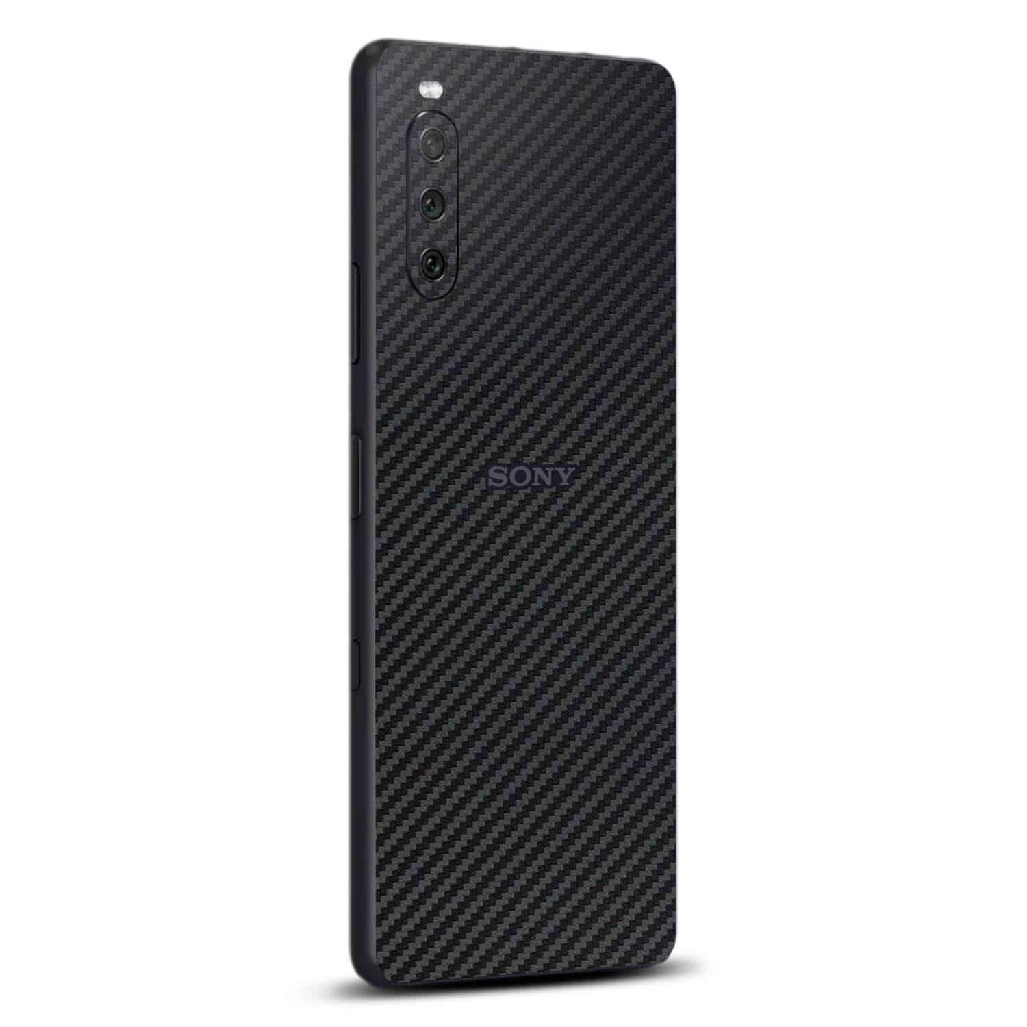 Sony Xperia 10 iii Black carbon fibre skins