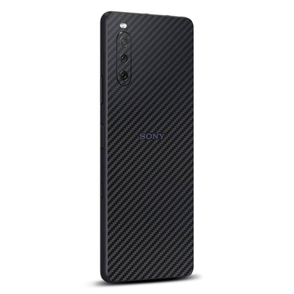 Sony Xperia 10 iii Black carbon fibre skins