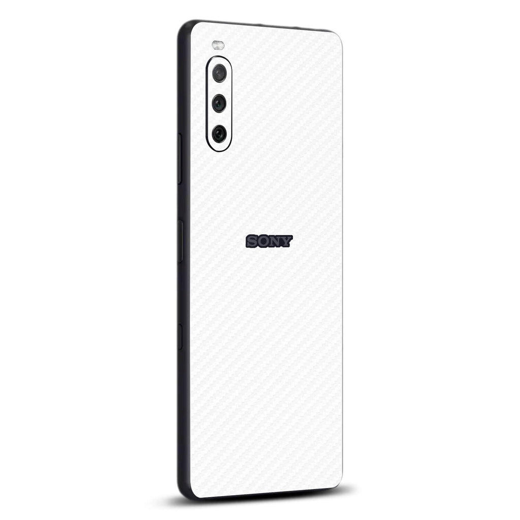 Sony Xperia 10 iii White carbon fibre skins