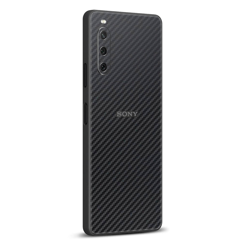 Sony Xperia 10 IV Black carbon fibre skins