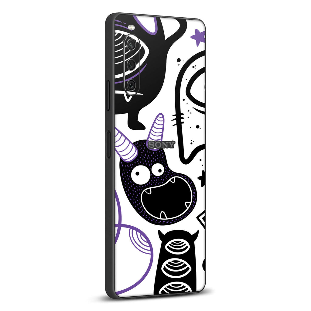 Sony Xperia 10 iv Doodles monster purple skins