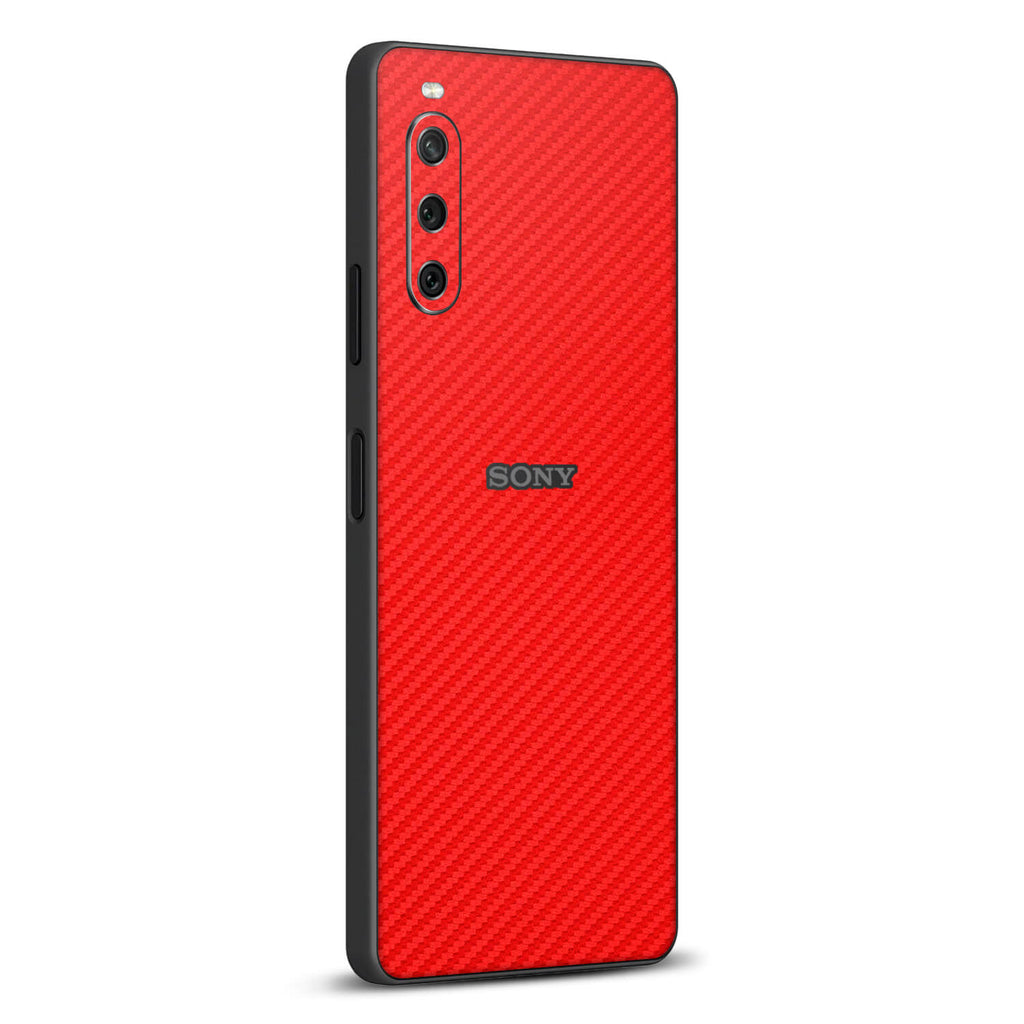 Sony Xperia 10 IV Red carbon fibre skins