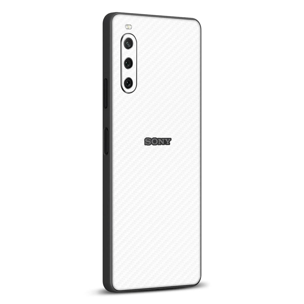 Sony Xperia 10 IV White carbon fibre skins