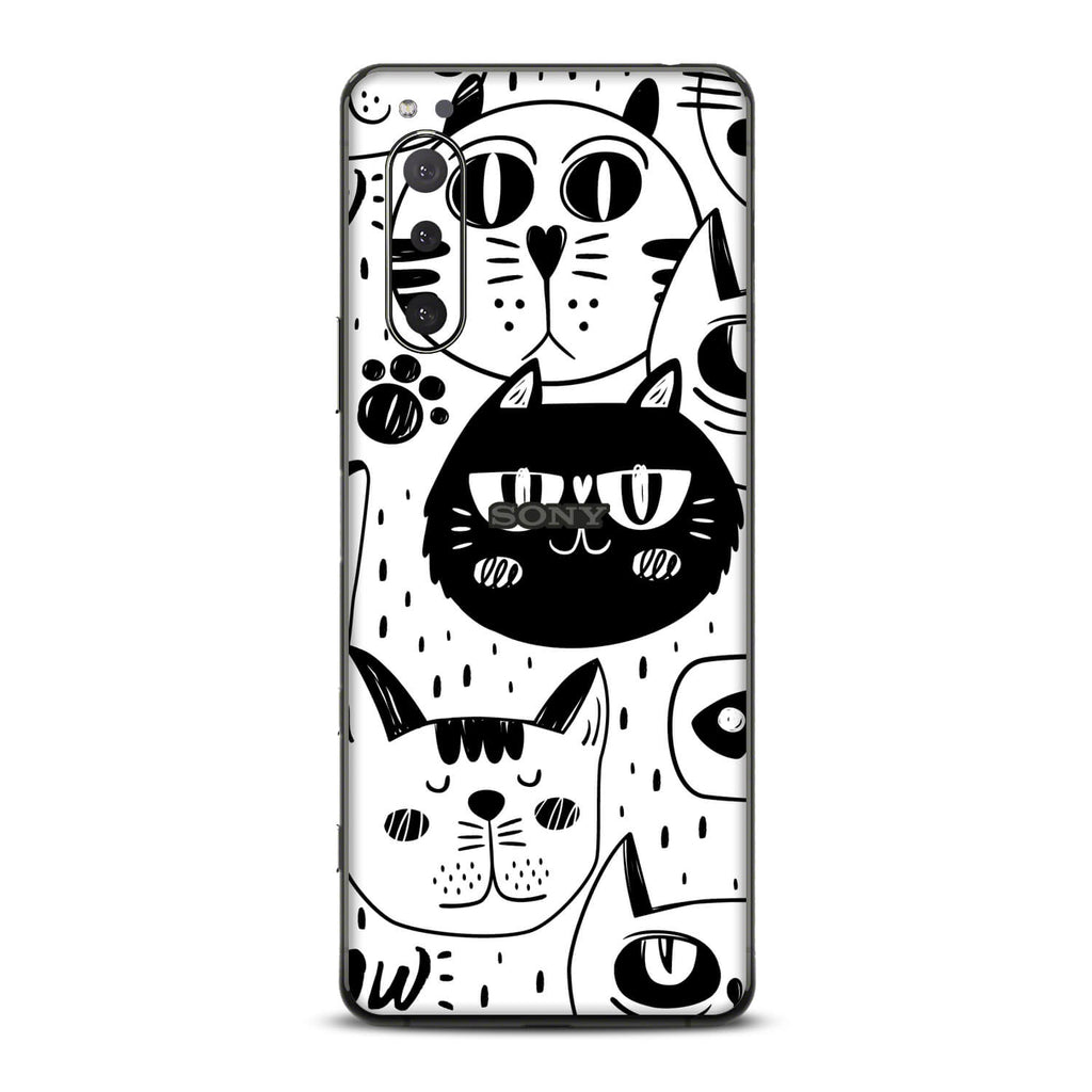 Sony Xperia 5 ii Doodles cat skins