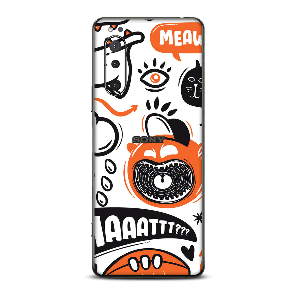 Sony Xperia 5 ii Doodles monster orange skins