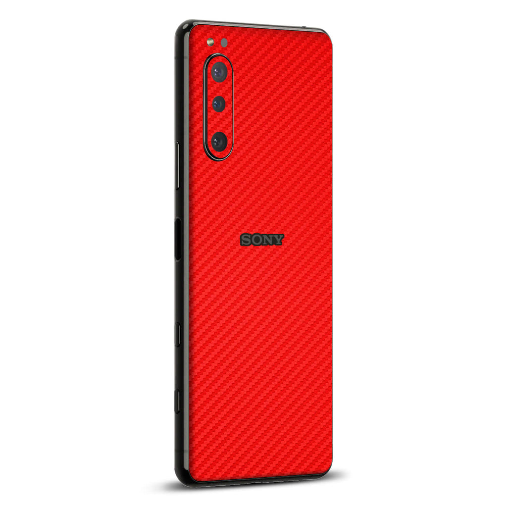 Sony Xperia 5 iii Red carbon fibre skins