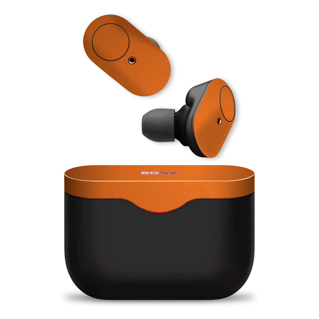 Sony WF-1000XM3 Wireless Noise Cancelling Headphone Textured Matt Orange Skins