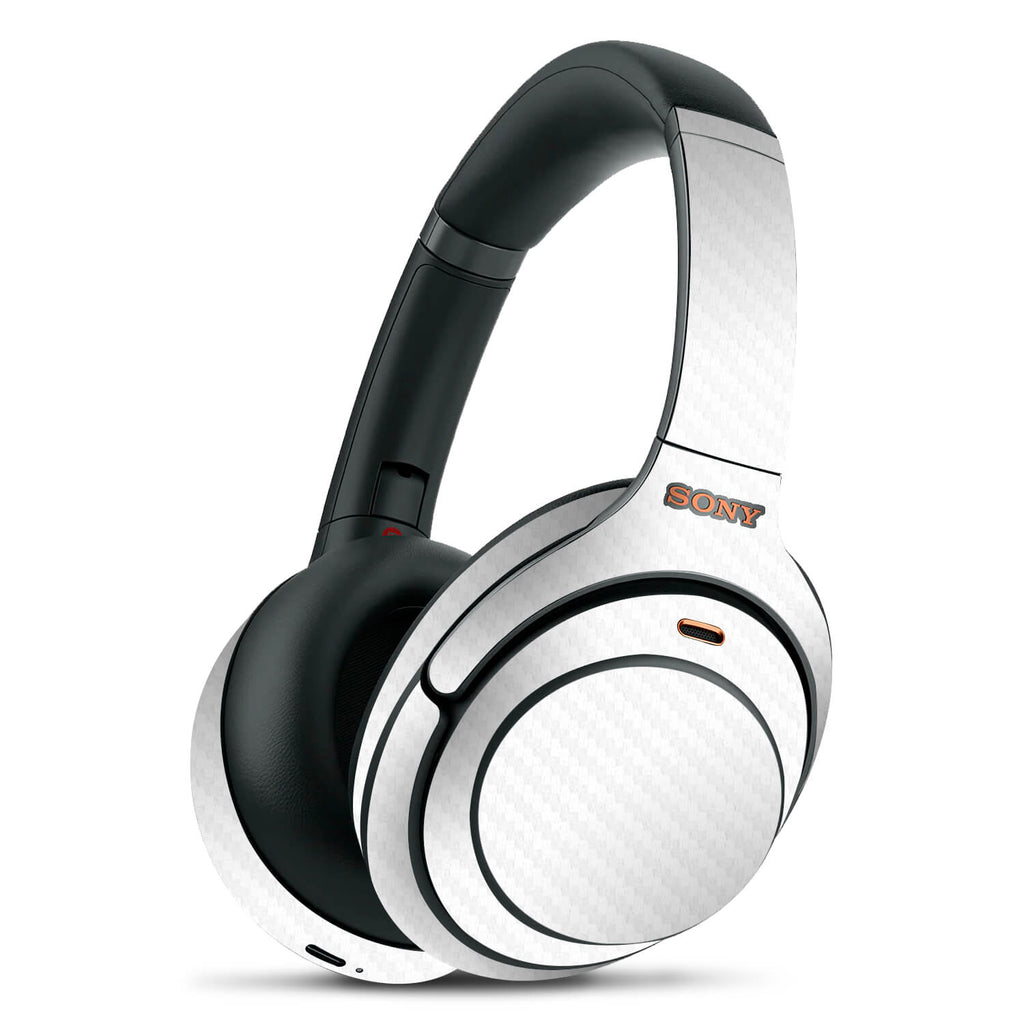 Sony WH1000XM4 White Carbon Fibre Skins