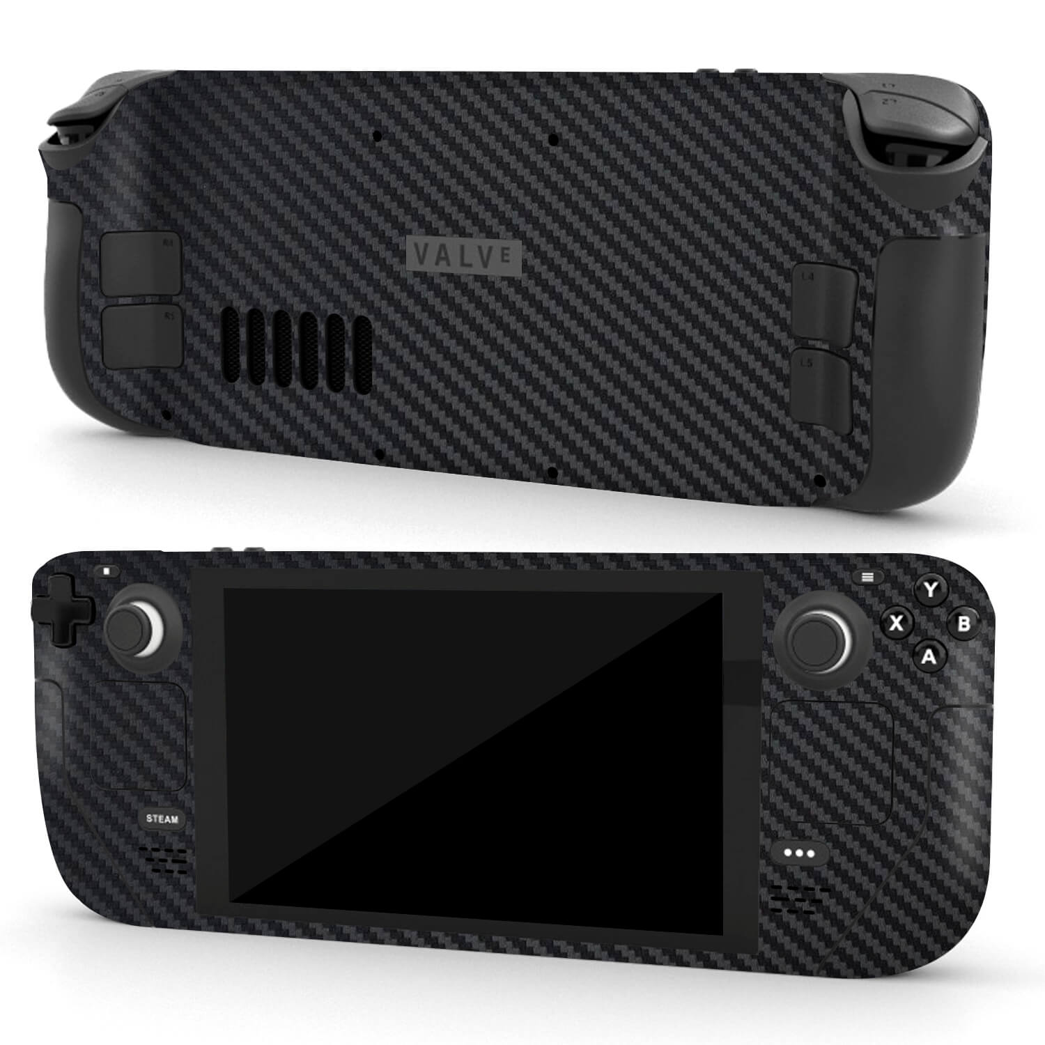 Steam Deck Black carbon fibre skins