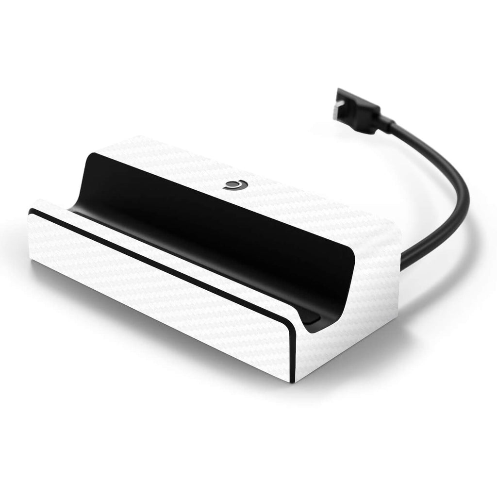 Steam Deck Docking Station White carbon fibre skins