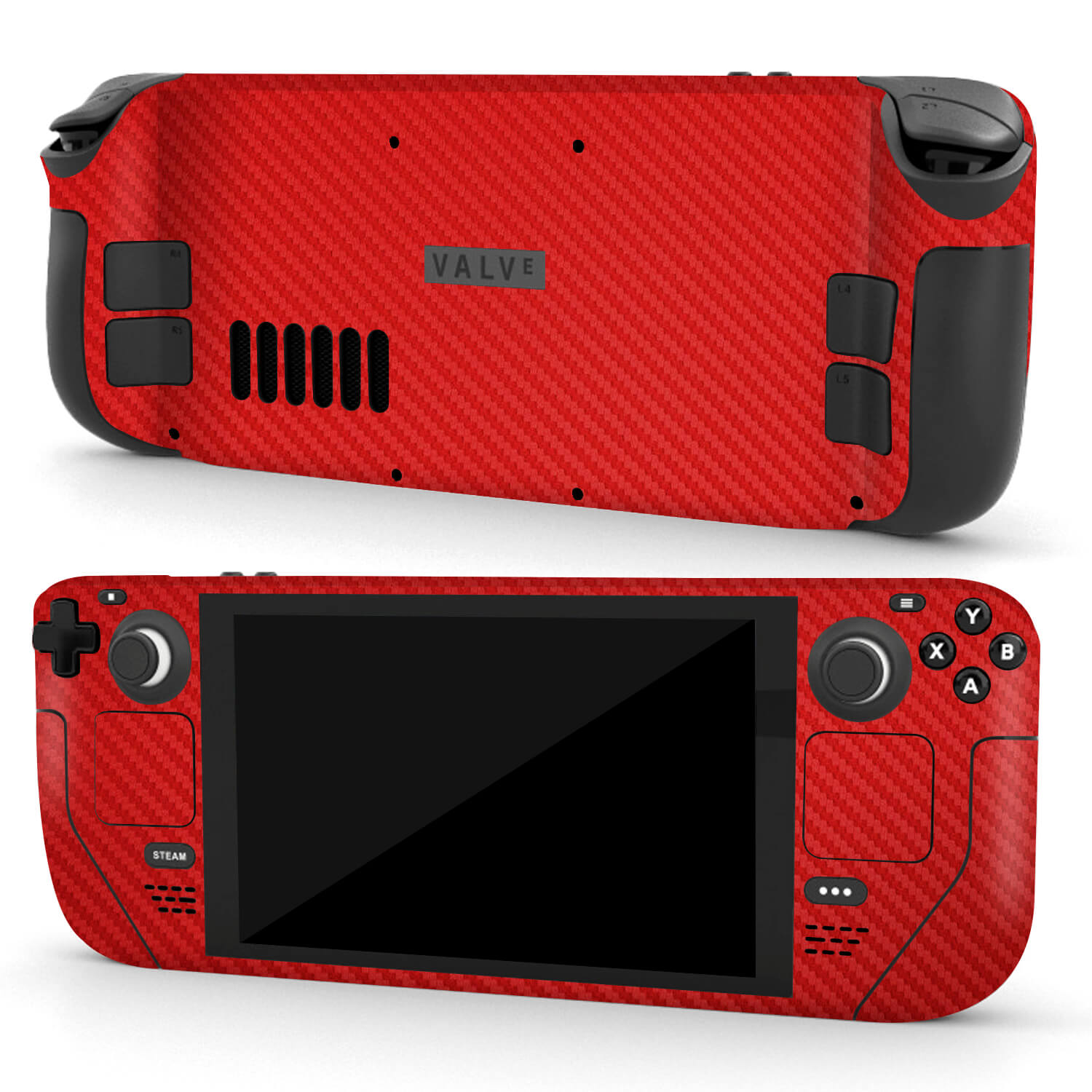 Steam Deck Red carbon fibre skins