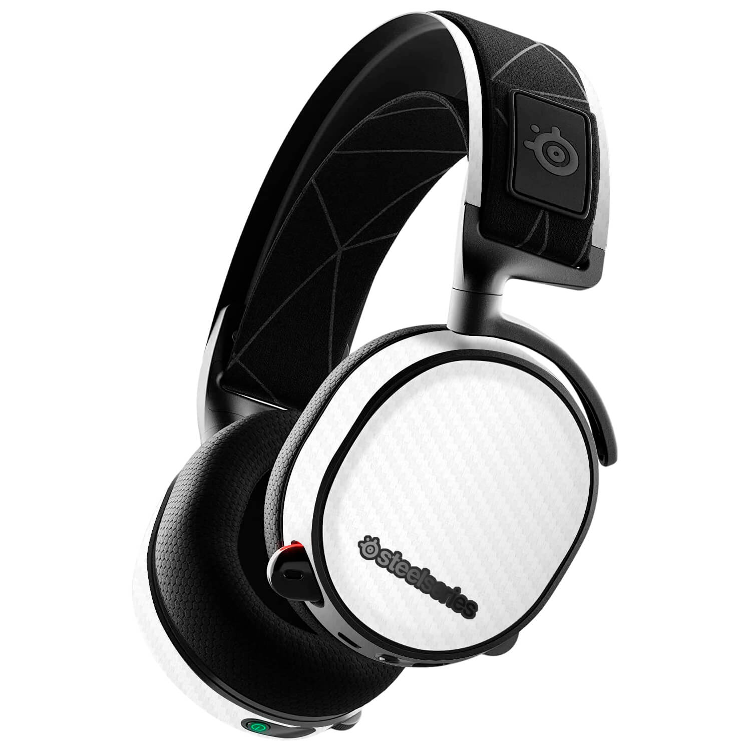 SteelSeries 7X Gaming Headset White Carbon Fibre Skins